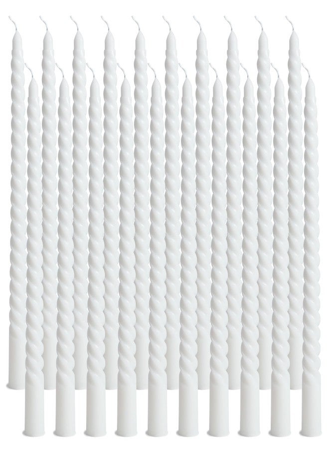 Cptoion Spiral Taper Candles,10 Inch Twisted Taper Candles,Unscented Dripless Twisted Candlesticks, White Spiral Taper Candle for Home Decoration,Dinner Party Wedding Holiday (24 Pcs) - Image 1